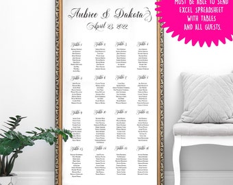 Wedding Seating Chart • Vinyl Decal