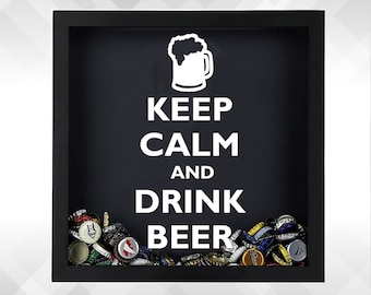 Keep Calm and Have a Beer - Vinyl Sticker Decal / Sticker - CORNHOLE, shadow boxes, wall, window