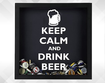 Keep Calm and Drink Beer - Vinyl Sticker Decal / Sticker - CORNHOLE, shadow boxes, wall, window