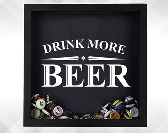 Drink More Beer - Vinyl Sticker Decal- Decal Only - Make a beer cap shadow box or use on a tumbler