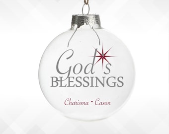 God's Blessing CUSTOMIZE an Ornament DECAL ONLY- Holiday Vinyl Sticker - Christmas Decal