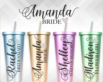 Bridal Party Bridesmaid Decal for Glasses or Plastic Tumblers - Vinyl Sticker - Bride Tribe Vinyl Sticker