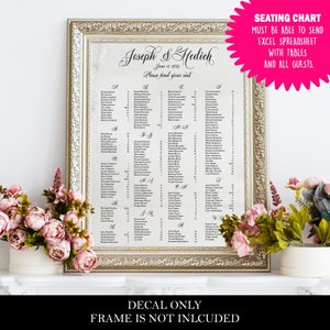 Fast Shipping • Easy to Install • Wedding Seating Chart • Vinyl Decal