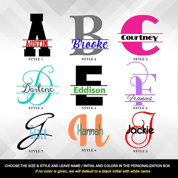 Monogram Decal | Name Initial Decals for Tumblers, Wine Glasses, Water Bottles and more | Personalized Vinyl Sticker