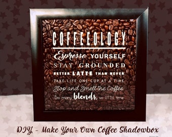 Coffeeology Coffee lover Vinyl Decal / Sticker - Shadow boxes and more - Wall Quote