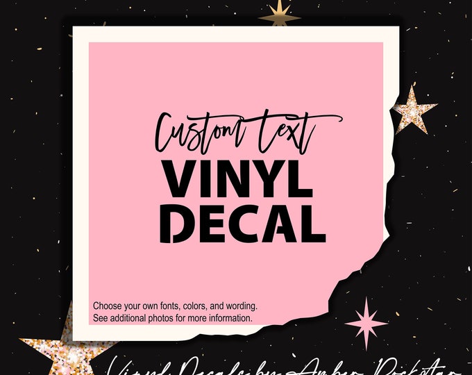 Featured listing image: Custom Name Decal - Vinyl Sticker - Personalized Decal - Custom Text Decal - You Choose Font, Size and Color