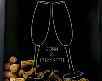 Champagne Glasses- Decal ( Customized & Blank)  / Sticker Only - For Shadow Boxes and More