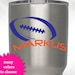 Football Name Decal - Vinyl Sticker - Monogram Yeti RTIC Tumbler Decal