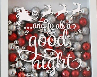 Santa Decal - And to All a Good Night - Vinyl Sticker for Shadow Boxes, Holiday Decorations | Christmas Glass Block Vinyl Decal