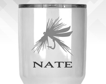 Custom name and fly fishing Decal - Vinyl Sticker - Customizable for Yeti Tumblers - Decal Only