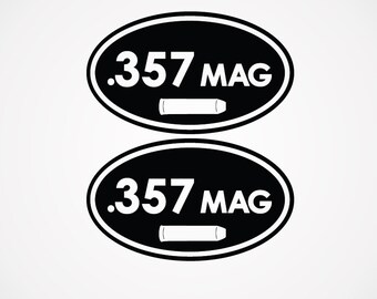 2 .38 CALIBER BULLET OVAL DECALs Sticker Die Cut For Car Window Bumper RV Truck