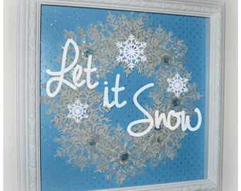 Let it Snow Decal - Christmas Shadow Box Decal - Winter Decorations