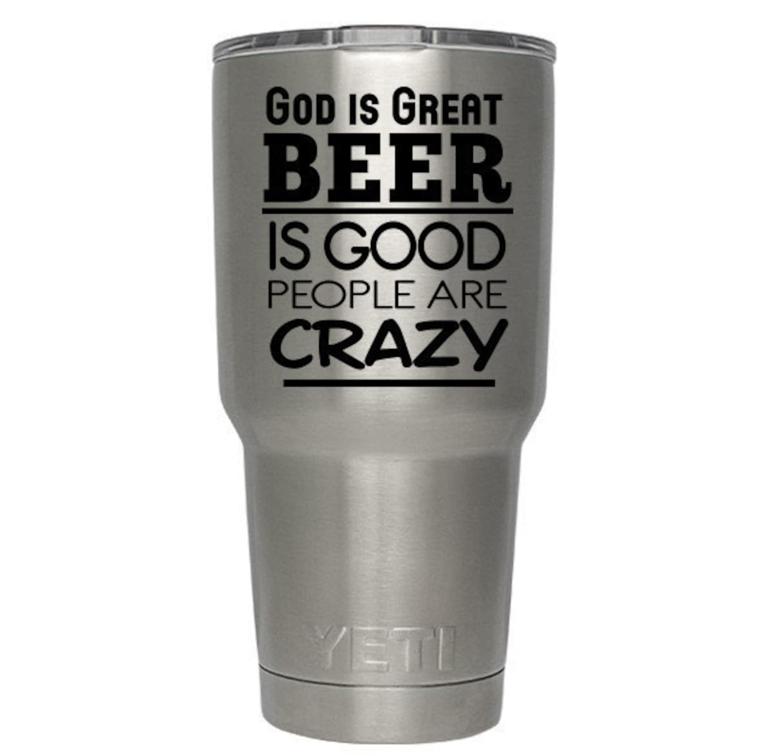 God is Great Beer is Good People Are Crazy Vinyl Sticker Etsy
