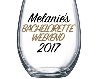 CHEAP Bachelorette Weekend Party Decals for Wine Glasses, or Plastic Tumbler | Custom - Glitter Available | Customized for the Bride