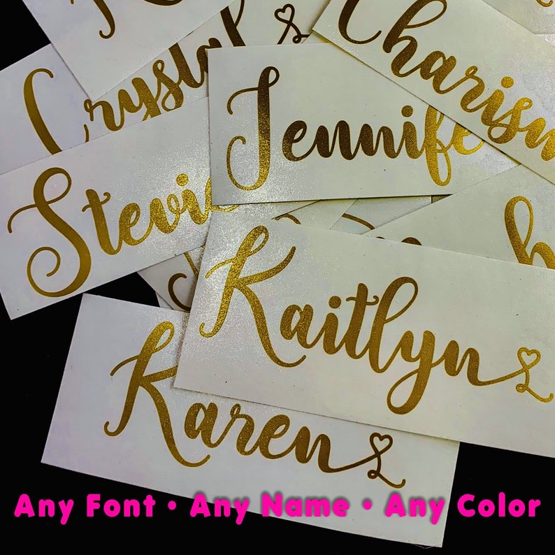 Custom Name Decal Vinyl Sticker Personalized Decal Name Initial You Choose Font and Color image 1