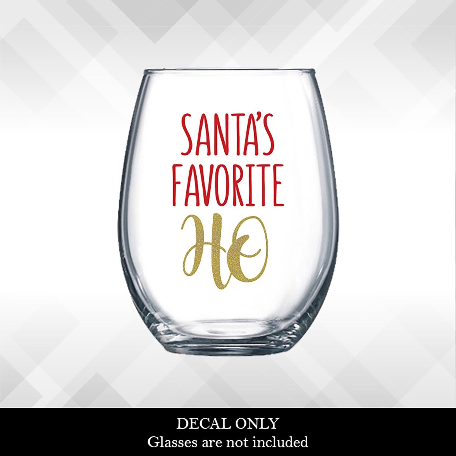Naughty Christmas + Santa's Favorite Ho Personalized Wine Tumblers