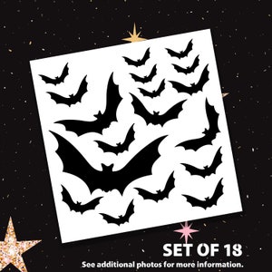 18 Vinyl Decal Bats for Halloween - Halloween Decorations - For Windows, Door, Pumpkins, Halloween Stickers