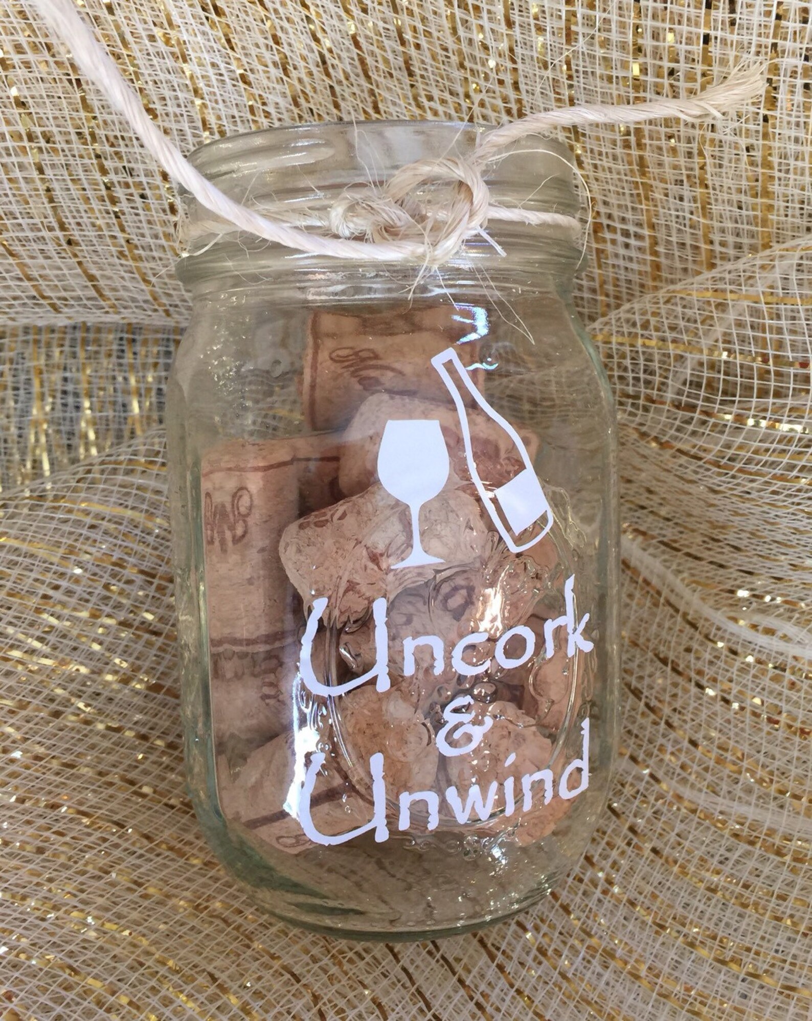 Uncork and Unwind With Wine Glass and Bottle DECAL ONLY for Etsy