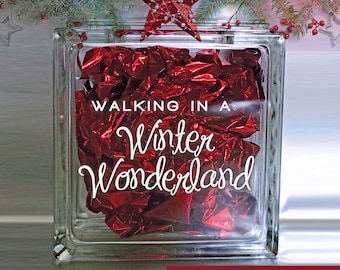Walking in a Winter Wonderland Decal - Winter Shadow Box - Holiday Vinyl Sticker - Decal Only!