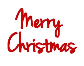 Merry Christmas Lettering - Holiday Vinyl Sticker - Christmas Decal