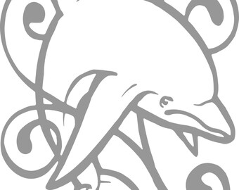 Dolphin Animal Tribal Decal / Sticker - Wall Art, Car, Window, Laptop Vinyl Decals
