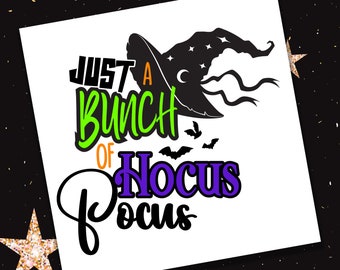 Halloween Just a Bunch of Hocus Pocus DECALS - diy Cup Stickers - Glass NOT included.