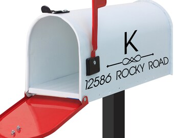 Mailbox Address Number Initial Decal - Customized! Add character to your mailbox!--Set of 2 (one for each side)