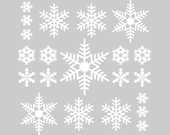 21 Vinyl Snowflake Decals for the Holidays | Christmas Winter Snowflakes Decorations