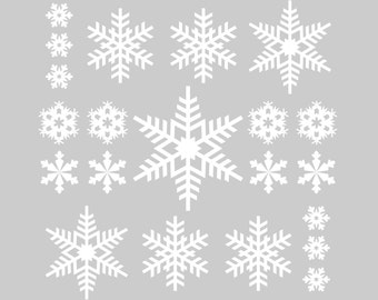 21 Vinyl Snowflake Decals for the Holidays | Christmas Winter Snowflakes Decorations