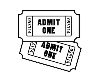Customize Admit One "Tickets" Decal ~ Perfect for making ticket memory shadow boxes