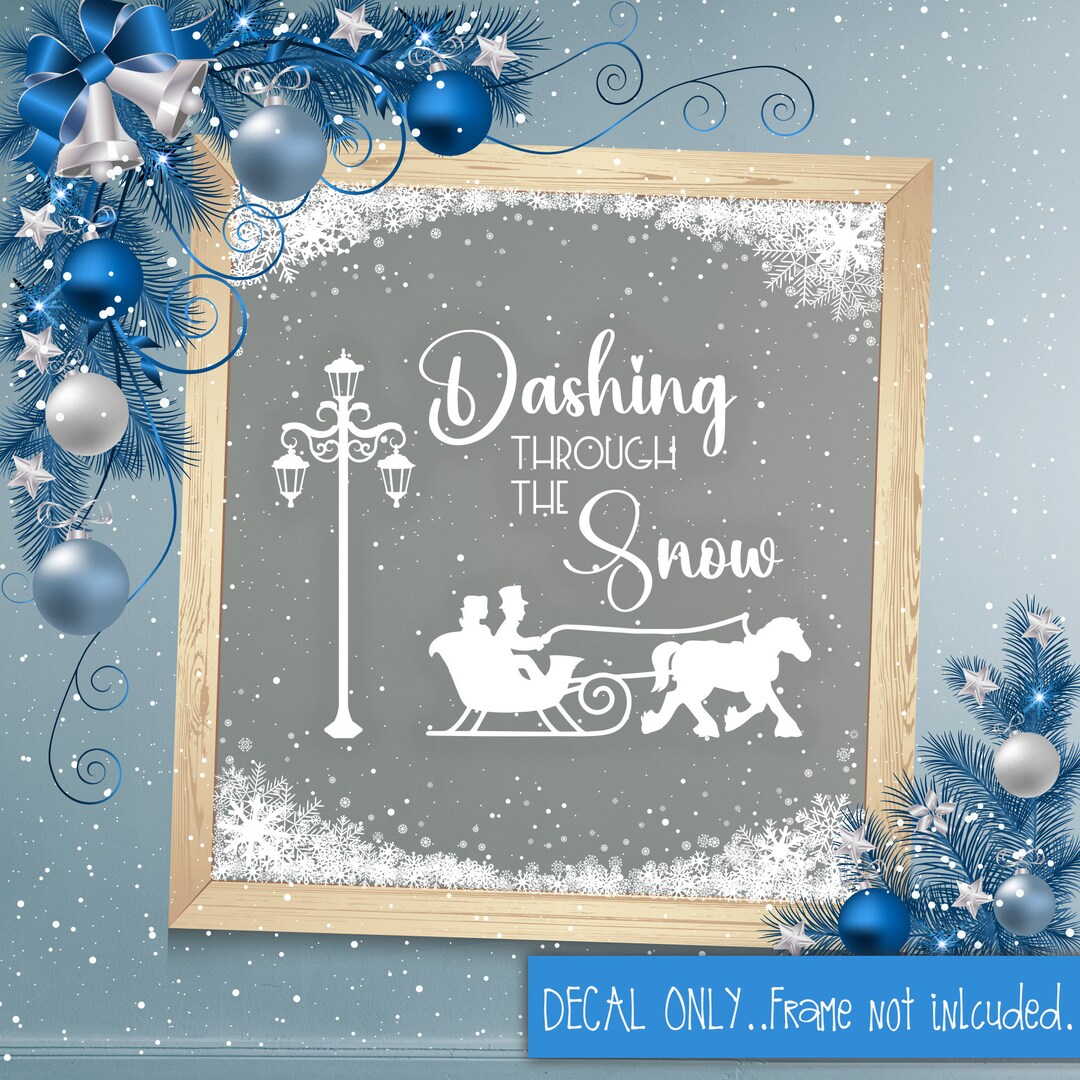 Dashing Through the Snow - Holiday Vinyl Sticker -christmas Decal ...