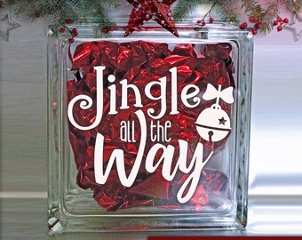 Jingle All The Way *New - 2019*  - Holiday Vinyl Sticker - Christmas Decal for Shadow Boxes & More