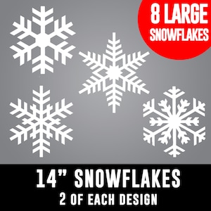 14 inch LARGE Snowflakes - Retail Shop Windows, House Windows, Christmas Decor, Winter Wonderland