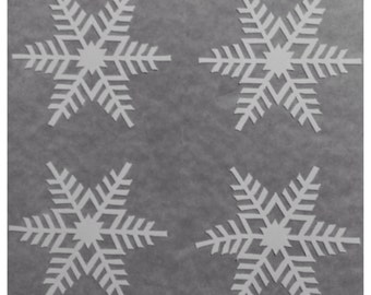 4 1" Vinyl Snowflake Decals for the Holidays- Christmas Winter Decorations - For Windows, Door, Wall, Christmas Stickers