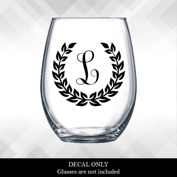 Initial Monogram Lettering Car Window Decals Laptop | Etsy