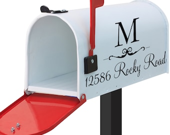 Mailbox Address Number Initial Decal - Customized! Add character to your mailbox! Set of 2 decals (one for each side)