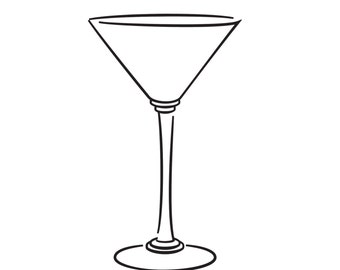Martini Glasses- Decal ( Customized & Blank)  / Sticker Only - For Shadow Boxes and More
