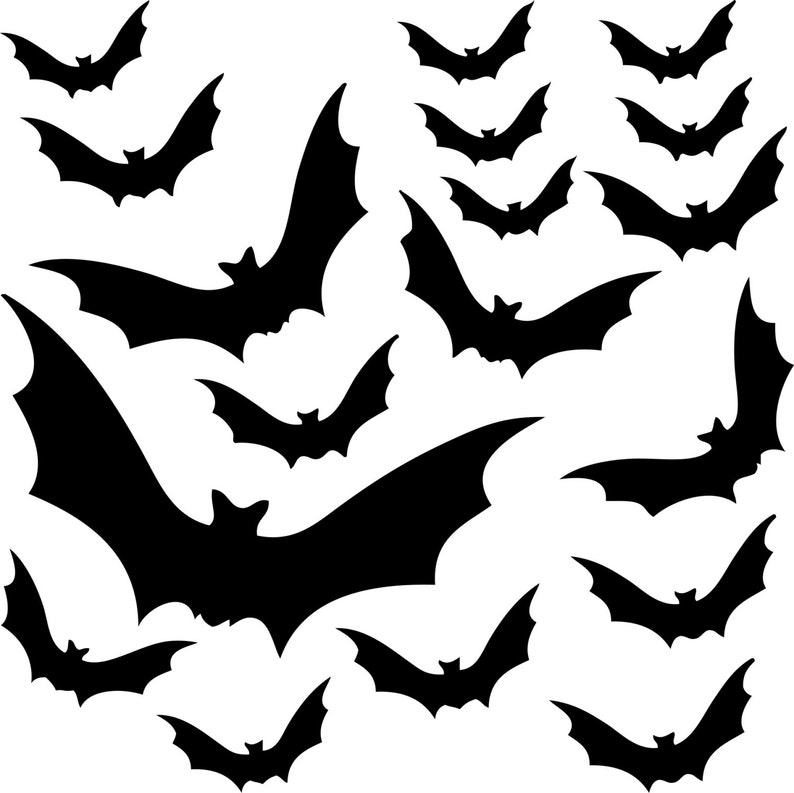18 Vinyl Decal Bats for Halloween Halloween Decorations Etsy