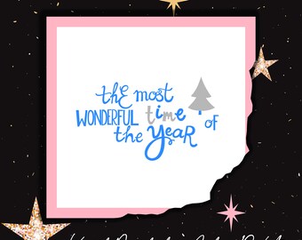 Most Wonderful Time of the Year Decal - Holiday Vinyl Sticker - Christmas Decal for Windows, Shadow Boxes, Walls, Decor & More
