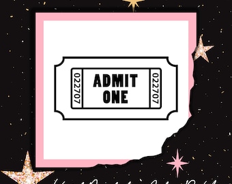Admit One "Ticket" Decal ~ Perfect for making ticket memory shadow boxes