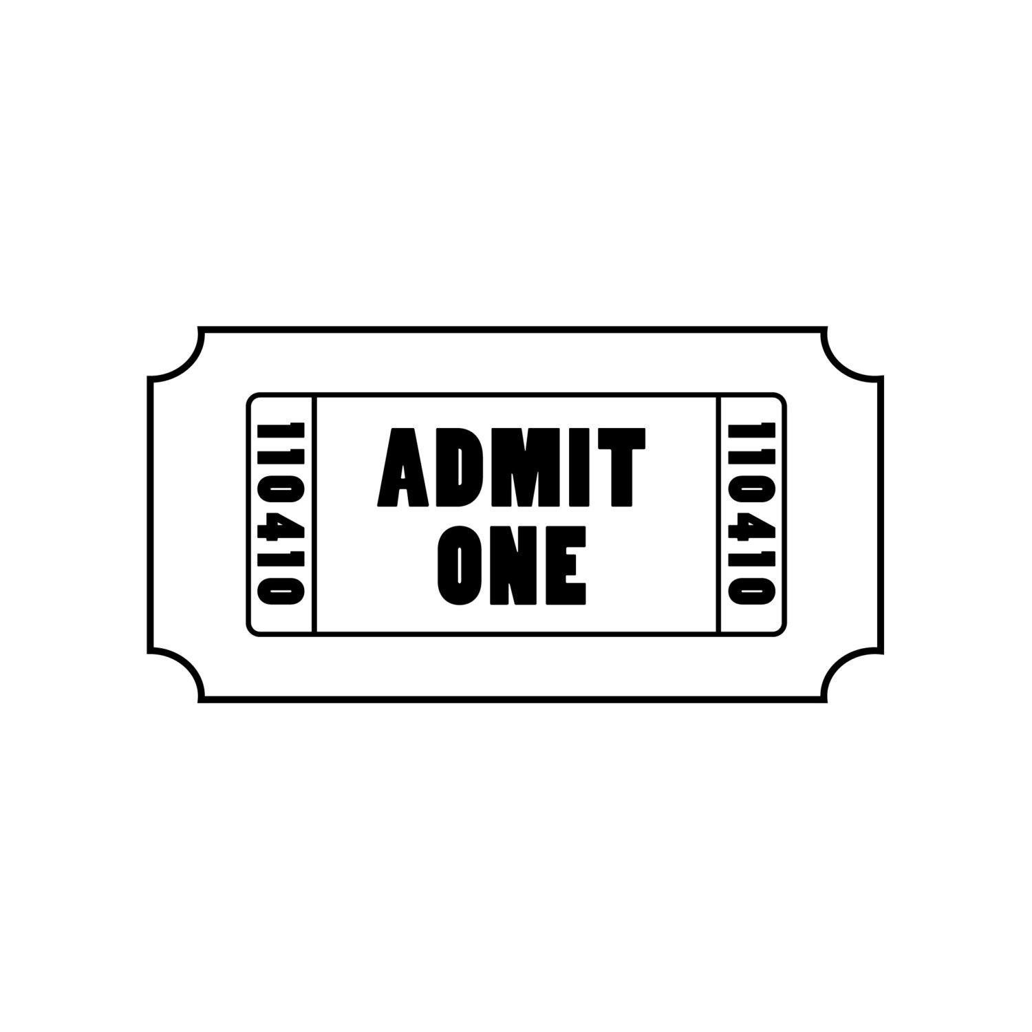 Admit One Ticket Decal Perfect For Making Ticket Memory Shadow Boxes