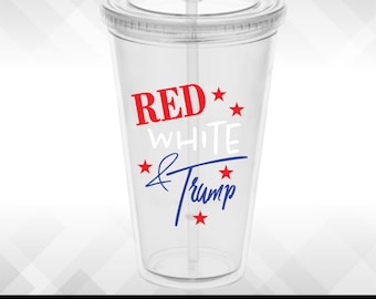 Red, White & Trump Decal | Trump Support Decal | American Tumbler Decal | Vinyl Stickers