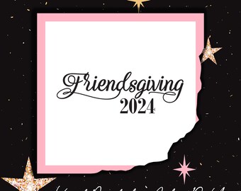 Friendsgiving Decal - Thanksgiving decals - Holiday Vinyl Sticker for wine glasses, tumblers, etc DECAL only