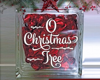 O Christmas Tree - Holiday Vinyl Sticker - Christmas Decal for Shadow Boxes & More
