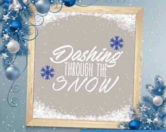 Dashing Through the Snow - Holiday Vinyl Sticker -Christmas Decal | Holiday Crafts