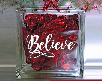 Believe Decal - Christmas - Holiday Vinyl Sticker - Vinyl Decal for Creating Christmas Decorations!