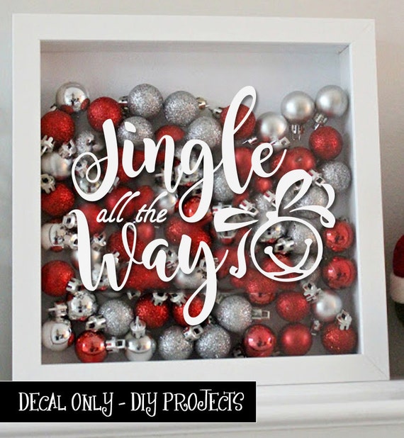 jingle all the way holiday vinyl sticker christmas decal etsy christmas decal
