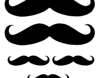 Mustache Vinyl Decal | Set of 5 | for Windows, Cars, Yeti Cups, Groomsmen and more
