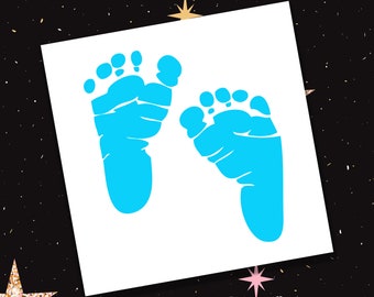 12 Sets of  Baby Footprints - Newborn Decals - Great for Baby Showers and Gender Reveal Party Favors - Boy or Girl