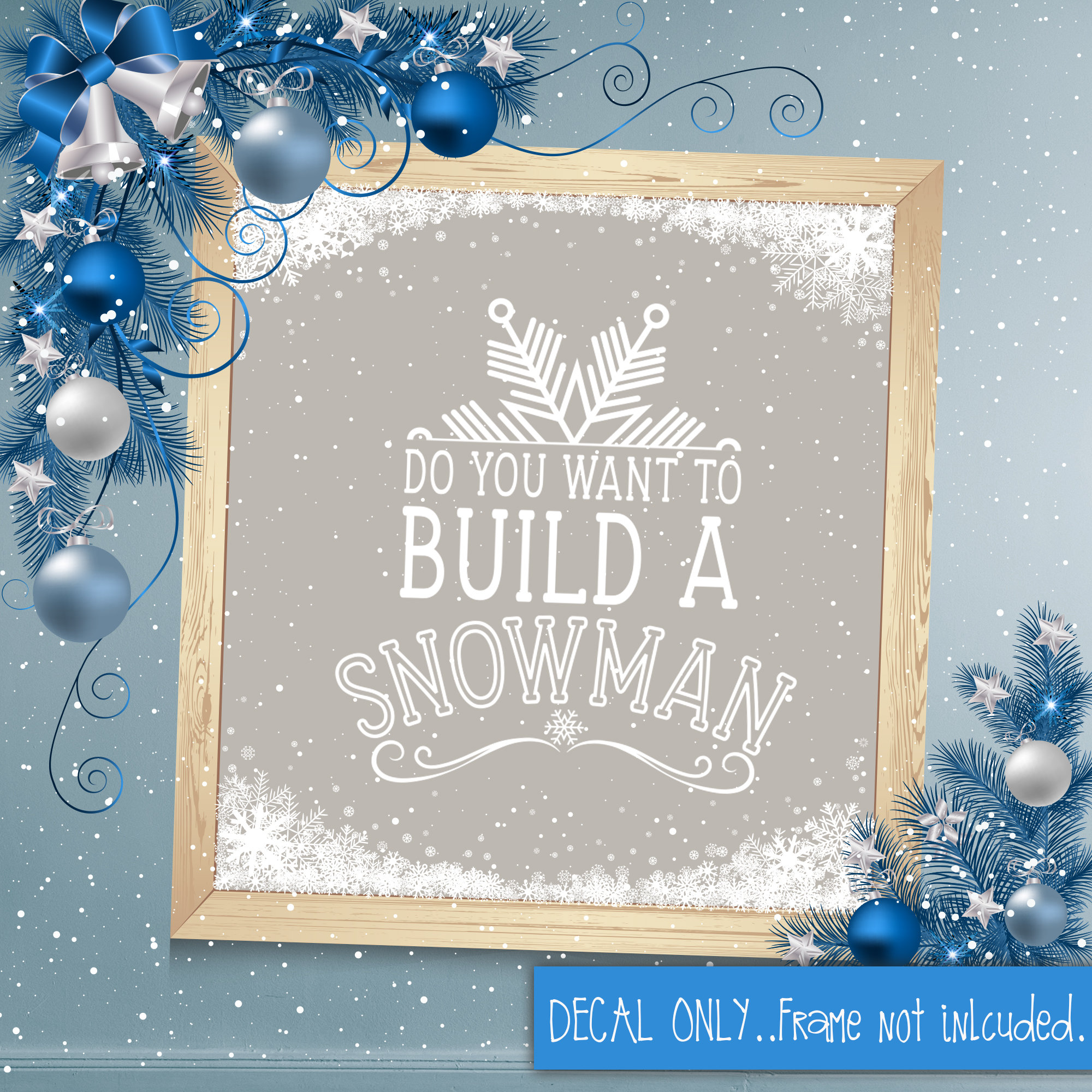 Do You Want to Build a Snowman Party Favor Tags, Blue and Silver